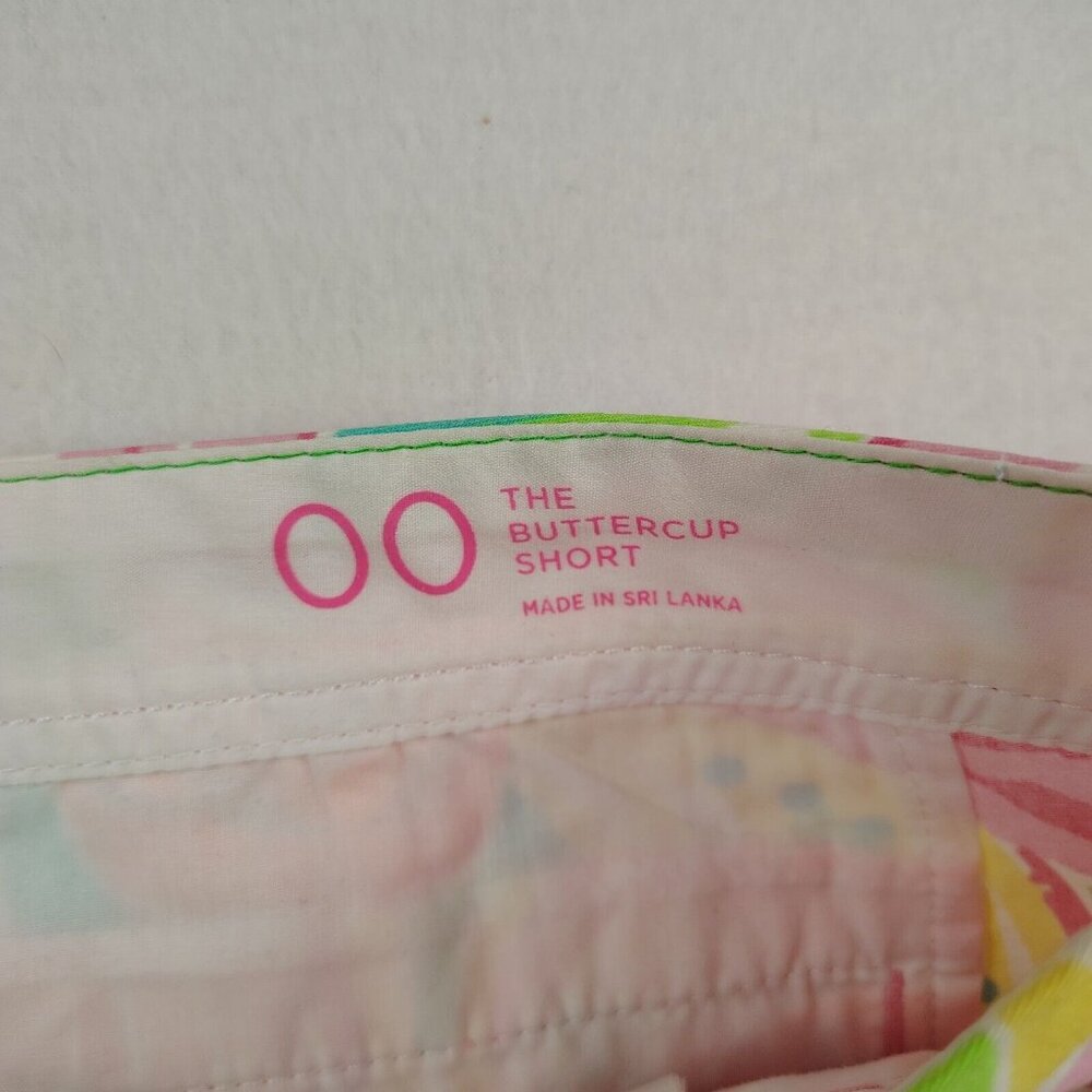 Lilly Pulitzer Buttercup Shorts Sz 00 All Nighter Flamingo Scalloped Hem - Picture 4 of 8